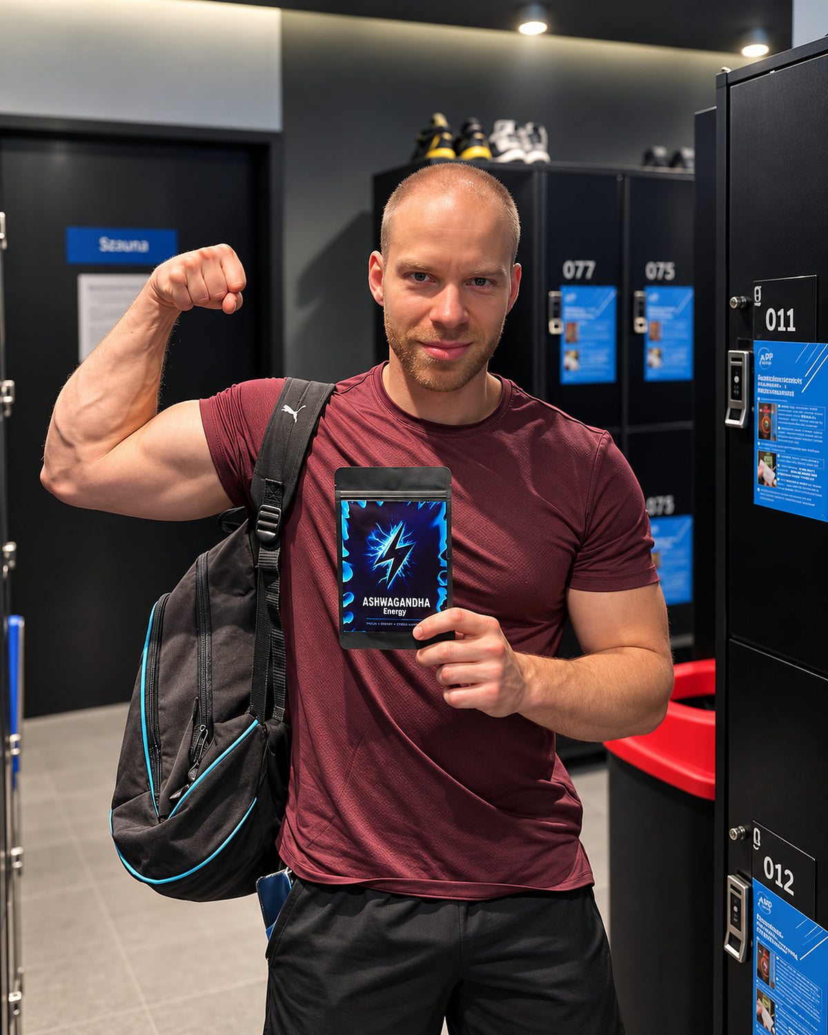 Férfi fitness életkép, illusztráció